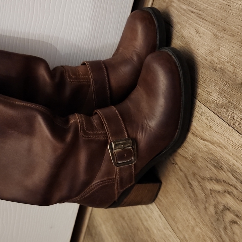 Steve Madden leather boots brown size 7 - Picture 2 of 7
